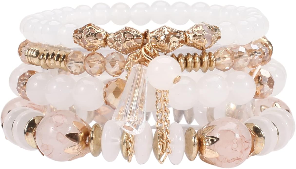 Bracelets Bohe Multilayer Chain Tassel Stackable Charm Stretch Statement Bracelet Set