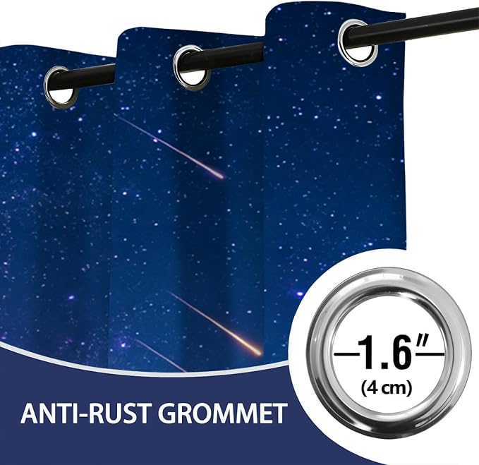 Forest Blackout Curtains for Bedroom, Milky Way Meteor Shower Curtains for - Image 7