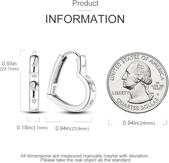 NARMO Earrings for Women 925 Sterling Silver Heart Hoops Small Colorful Rainbow Hoop Earrings Huggie Earrings