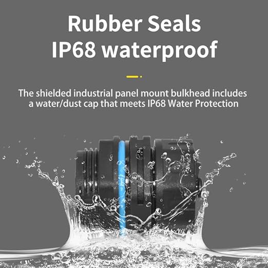 RJ45 Panel Mount Waterproof Connector IP68 Cable Connector, Female to Female - Image 2