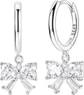 LAZA 925 Sterling Silver Hoop Earrings for Women, Hypoallergenic Huggie Butterfly Dangle Drop Earrings Colorful Flower Earrings Jewelry Gifts