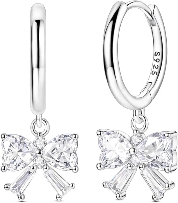 LAZA 925 Sterling Silver Hoop Earrings for Women, Hypoallergenic Huggie Butterfly Dangle Drop Earrings Colorful Flower Earrings Jewelry Gifts