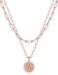 Yoosteel Valentines Gifts for Women Her - Gold Layered Initial Necklaces for Women 14K Gold Plated Dainty Layering Paperclip Link Chain Necklace Coin Initial Necklace Birthday Gifts for Teen Girls