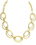 Chunky Gold Necklace for Women: 14k Gold Plated Loop Chain Link Statement Choker Necklace for Women - Chunky Fashion Pendant Jewelry