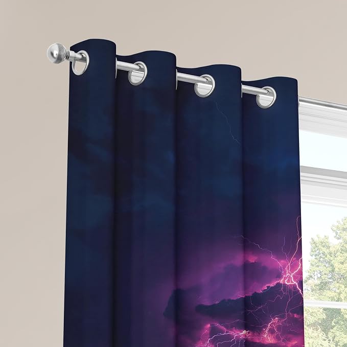 Thunderstorm Curtains for Living Room, Treble Clef Drapes, Grommet Decor Window - Image 5