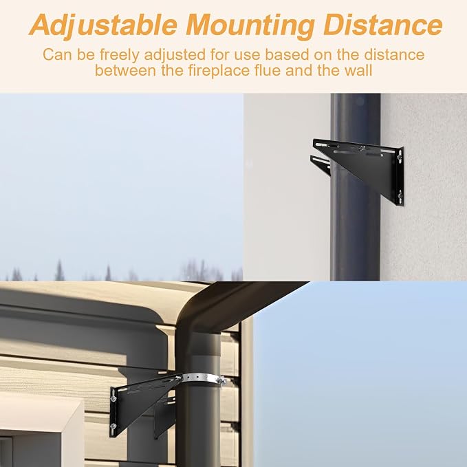 Adjustable 10" Chimney Pipe Wall Support Bracket - Image 3