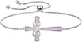 YL Cross Bracelet 925 Sterling Silver Infinity Sideways Link Bracelet Birthstone Jewelry for Women