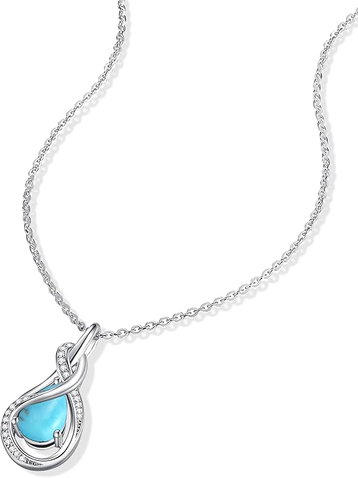 FANCIME TimelessTie Birthstone Necklace for Women White Gold Plated Sterling Silver Ribbon Design Jewelry Knot Pendant Fine Jewelry Gemstone Birthday Graduation Anniversary Valentines Day Gifts for Women Wife Mother Her