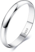 MILACOLATO 925 Sterling Silver Ring for Women Men High Polished Plain Stackable Thumb Rings Tarnish Resistant Wedding Band Ring Comfort Fit Size 4 to 12, 1mm 2mm 3mm 4mm 5mm 6mm