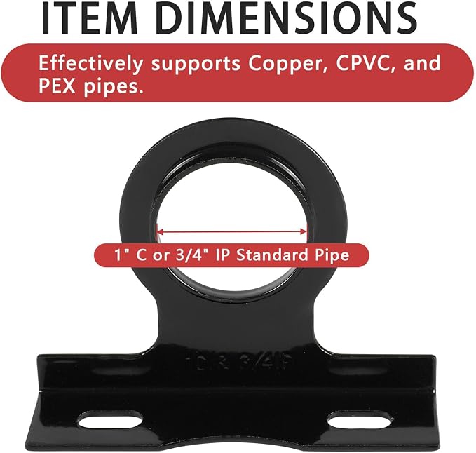 100 Piece EFIELD 1" Copper or 3/4" IP Metal Made Pipe Stay Hanger | - Image 2
