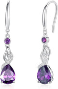FANCIME Teardrop Dangle Drop Earrings 925 Sterling Silver Pear Gemstone Birthstone Earring Fine Jewelry Birthday Gifts for Women