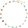 Created Turquoise Necklace for Women 14K Gold Plated Beaded Heart Choker Boho Necklaces Handmade Beach Summer Everyday Western Jewelry Gifts