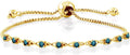 Gem Stone King Round Gemstone Birthstone Tennis Bracelet For Women | 925 Sterling Silver | 2.5MM Round | Fits Up To 9 Inch Wrist | Adjustable Bolo Bracelet For Women | Easy-On Easy-Off