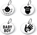 SM Design Pregnancy & New Baby Charm Set – Set of 4 Meaningful Stainless Steel Charms – Great for Crafting, Making Bracelets and Necklaces - Meaningful Keepsake Charms for Expecting & New Moms