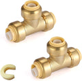 300PC HeSun 3/4" Pushfit Tee, Push to Connect Plumbing Fittings | Brass by HeSun
