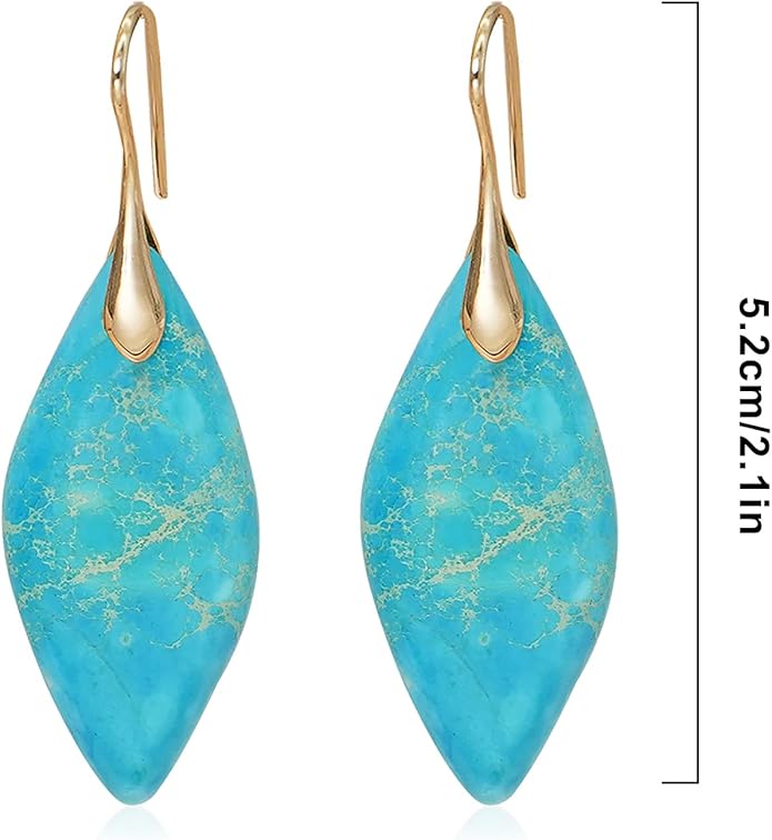 Natural Stone Earrings Multishape Dangle Drop Earrings Boho Stone Earring for Women