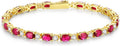 FANCIME 14K Gold Plated Birthstone Bracelets 4mm Sterling Silver Tennis Bracelets Gold Bracelets Birthday Jewelry Gifts for Women 7"