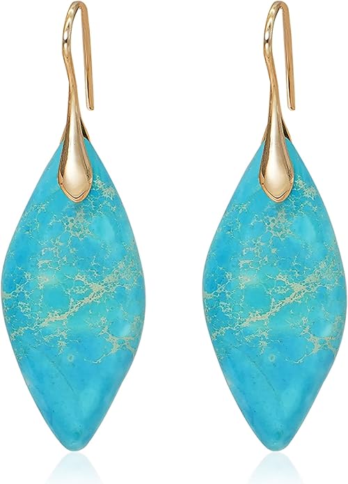 Natural Stone Earrings Multishape Dangle Drop Earrings Boho Stone Earring for Women