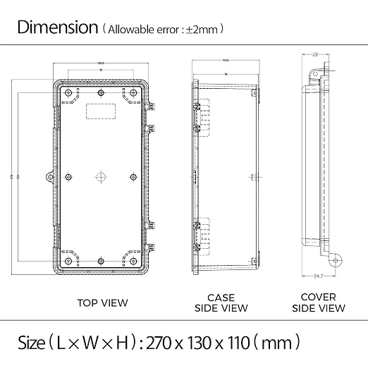 Junction Box IP67 Waterproof Electrical Box ABS Plastic Hinged Shell - Image 7