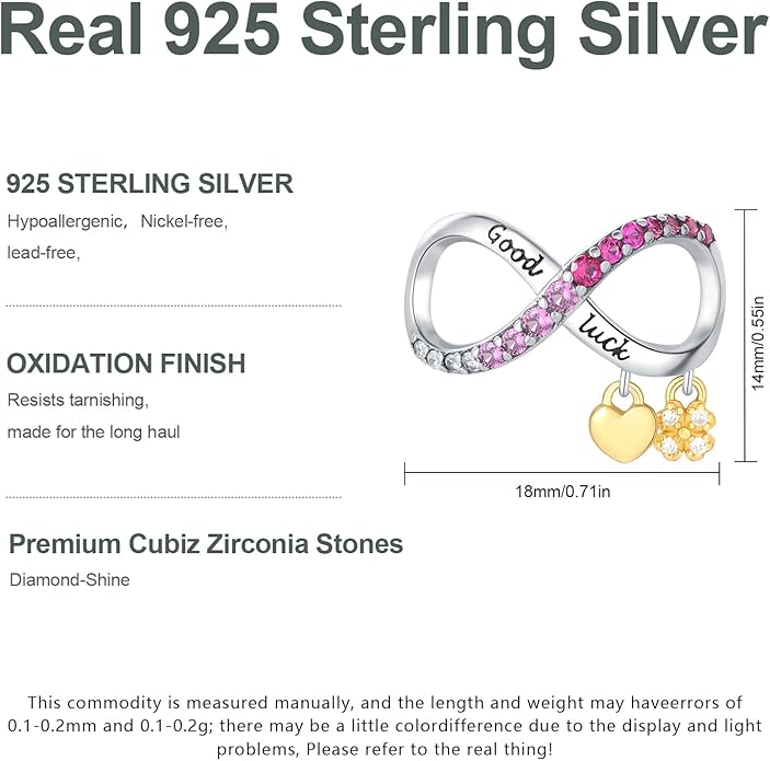 Charm Beads for Women, S925 Sterling Silver Dangle Charm Beads for European Charm Bracelet & Snake Chain Bracelets, Love Family Friendship Butterfly Pet Flower Designs, Gift Box Included