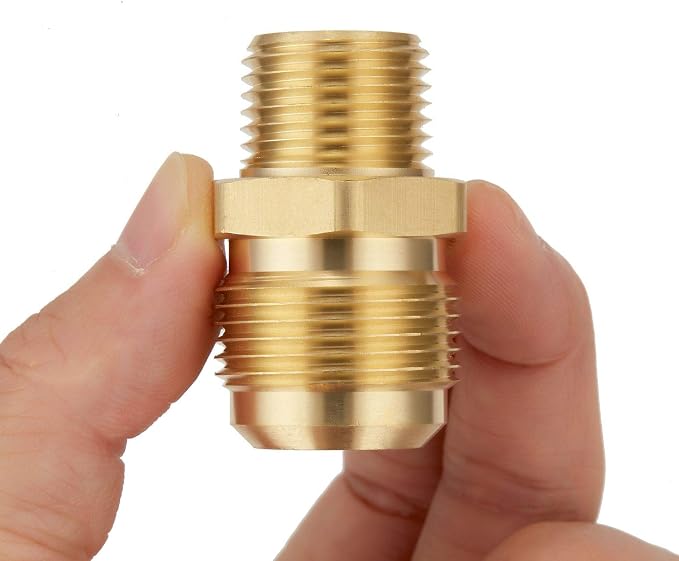 2 PCS Brass Gas Adapter 3/4" Flare x 1/2 Inch NPT Male Pipe Connector | Couples by LitOrange