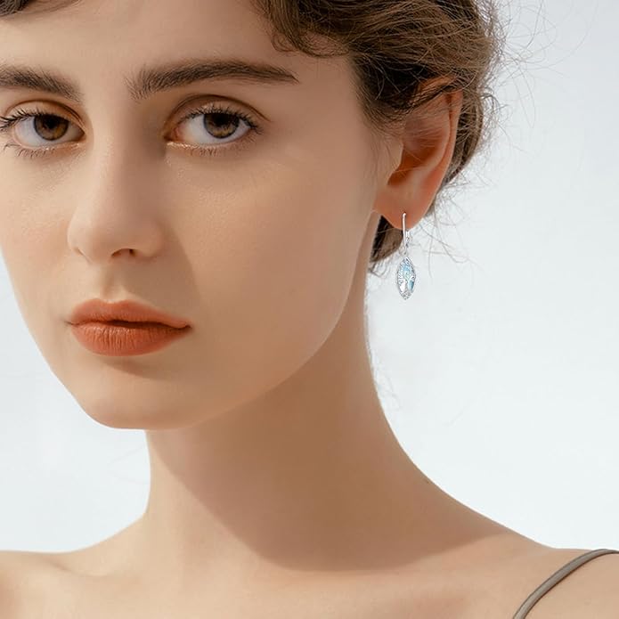 VONALA Flower Earrings for Women 925 Sterling Silver Rose/Lotus/Scottish Thistle/Tulip/Lilac/Mushroom/Pineapple Dangle Drop Earrings Flower Jewelry Gifts for Women Girls Birthday Gifts