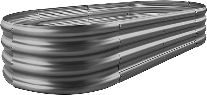 Land Guard 8×4×1 ft Galvanized Raised Garden Bed Kit，Raised Garden Boxes Outdoor by LandGuard