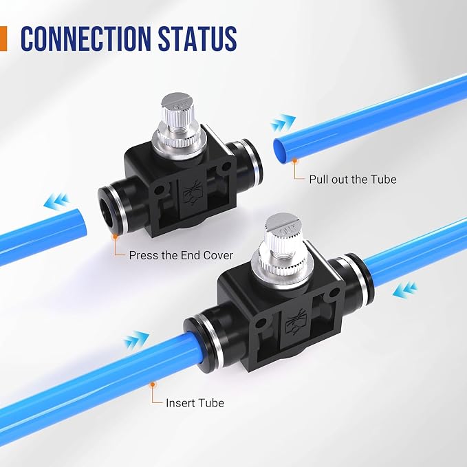 1/2 Push To Connect Valve, Shut Off Air Flow Control Fittings | Pneumatic - Image 6