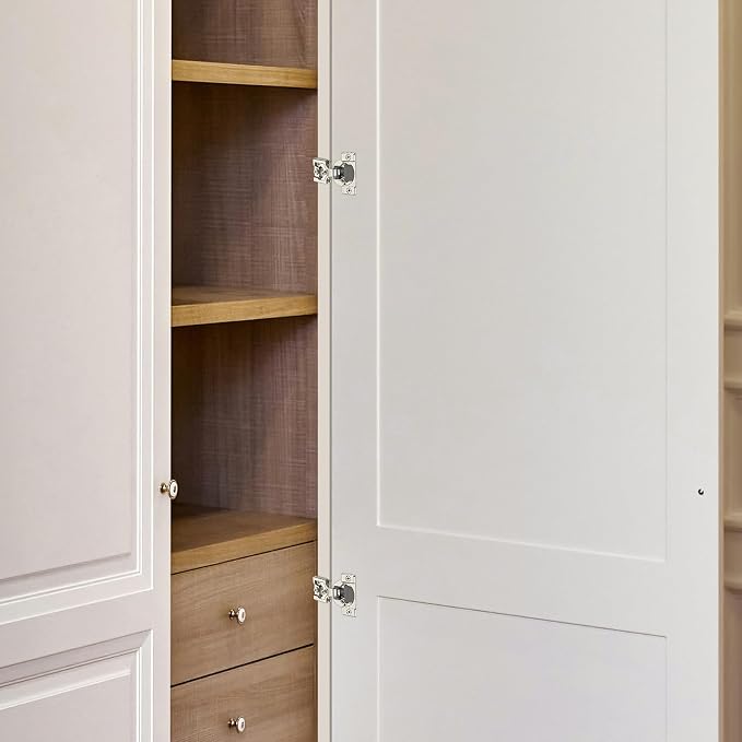 Satin Nickel Cabinet Hinges 1/2 Inch Overlay, 30 Pack | Stainless Steel Build - Image 8