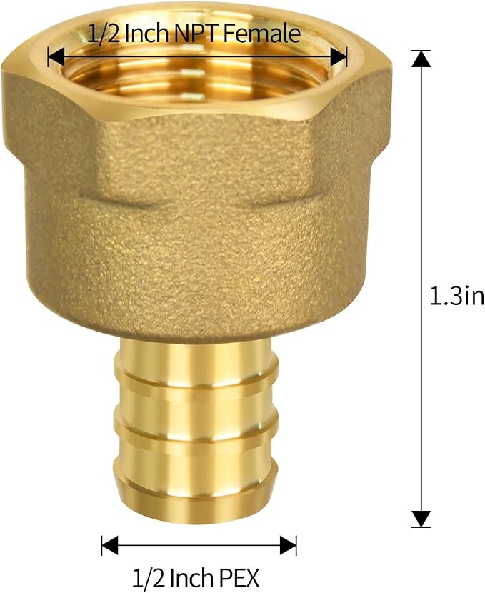 20 Pack PEX 1/2" x 1/2" NPT Female Fittings, Full Port | - Image 2
