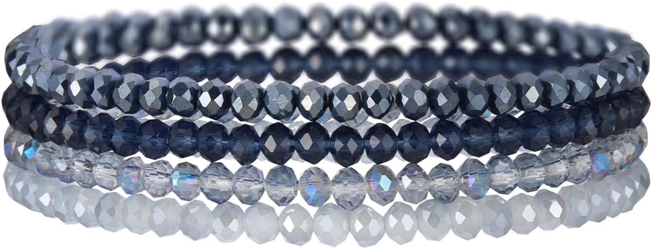 Noessla Beaded Boho Stretch Bracelet Colorful Stackable Crystal Beads Bracelets Trendy Costume Jewelry Mothers Day Gifts for Women