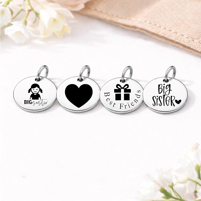SM Design Pregnancy & New Baby Charm Set – Set of 4 Meaningful Stainless Steel Charms – Great for Crafting, Making Bracelets and Necklaces - Meaningful Keepsake Charms for Expecting & New Moms
