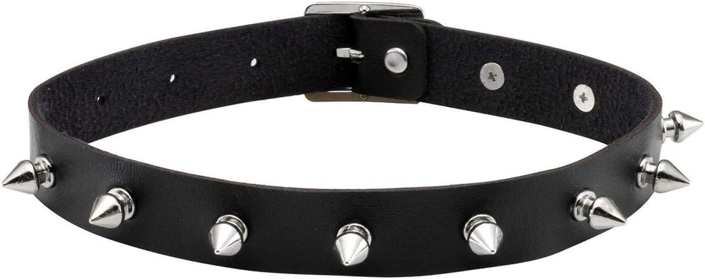 Eigso Vintage Punk Goth Studded Rivet Pu Leather Collar Choker Necklace with Spikes Adjustable