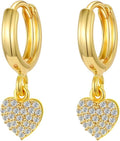 XYJZXY Gold Huggie Small Hoop Earrings with Charm Personalized Snake/Evil Eye/Star/Cross/Lock/Key 18k Gold Plated Crystal Drop Dangle Earrings for Women