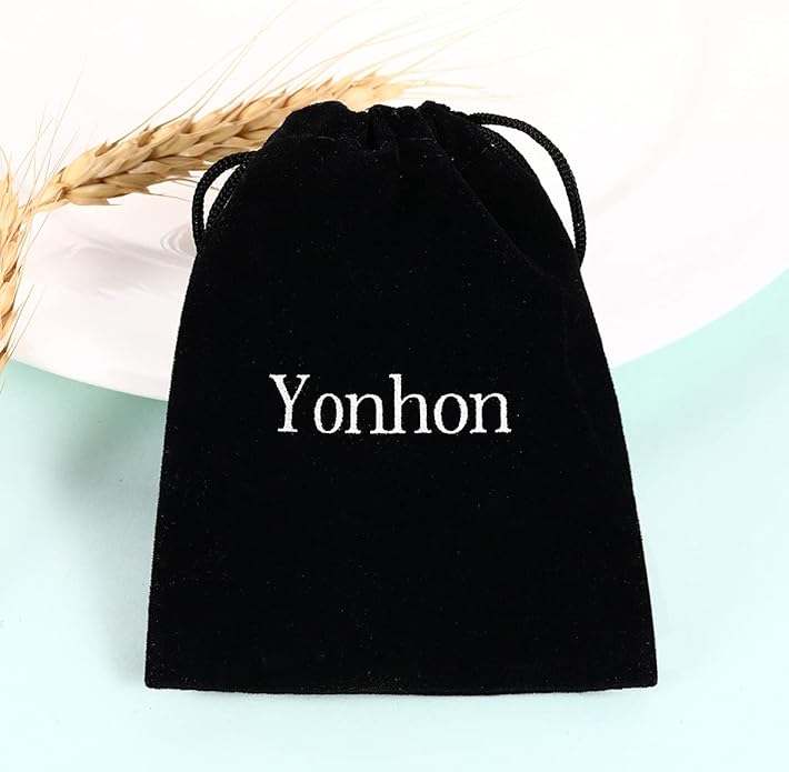 Yonhon Black Choker Necklace for Women,Gold/Siver Tone Choker Necklace with Elegant Pendantant