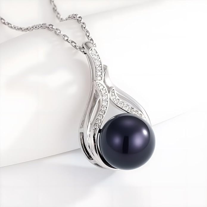 Iefil Valentines Day Gifts for Her - 925 Sterling Silver 10-11mm Freshwater Pearl Necklace, Anniversary Birthday Gifts for Women Wife Girlfriend