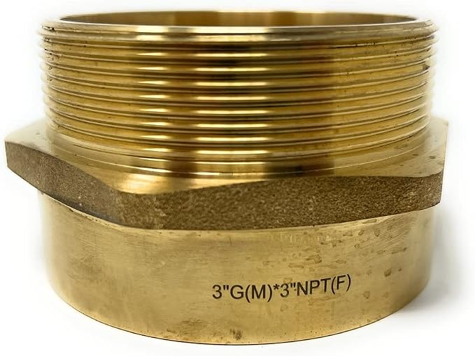 Cascada 3" G Thread Male to 3" NPT Thread Female Pipe Fitting Adapter by CascadaShowers