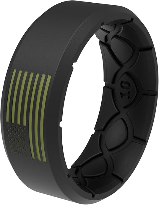 Groove Life Edge Silicone Ring - Breathable Rubber Wedding Rings for Men, Unique Design, Comfort Fit Ring