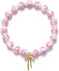 Beads Bow Charm Bracelet for Women Flower Vintage Bracelet Handmade Stretch Beaded Dainty Romantic Jewelry Gifts