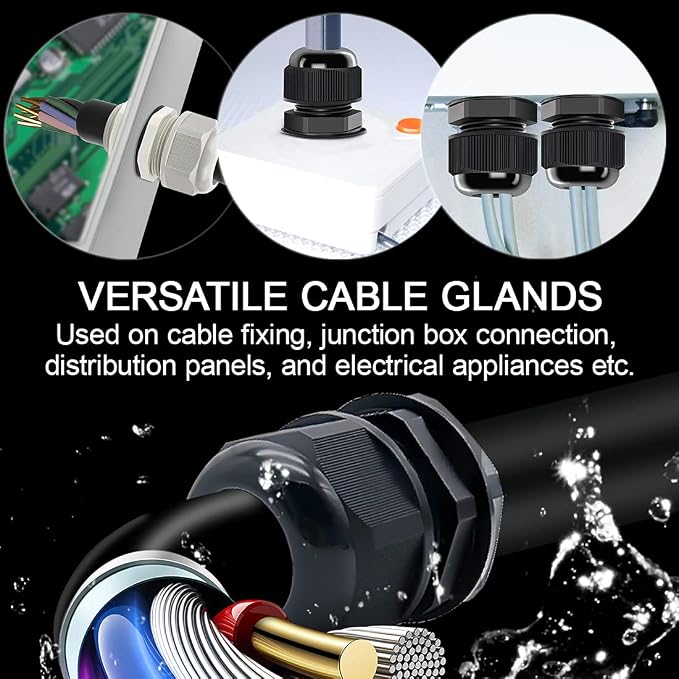 10 Pack NPT 1/4" Cable Glands Waterproof Adjustable 4-8mm Cable Connectors - Image 5