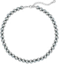 Zeffy Pearl Necklace 4MM/6MM/8MM Dainty Round Imitation Pearl Choker Necklace Wedding Pearl Necklace Delicate Jewelry for Women Simple Bridesmaid Jewelry Gifts