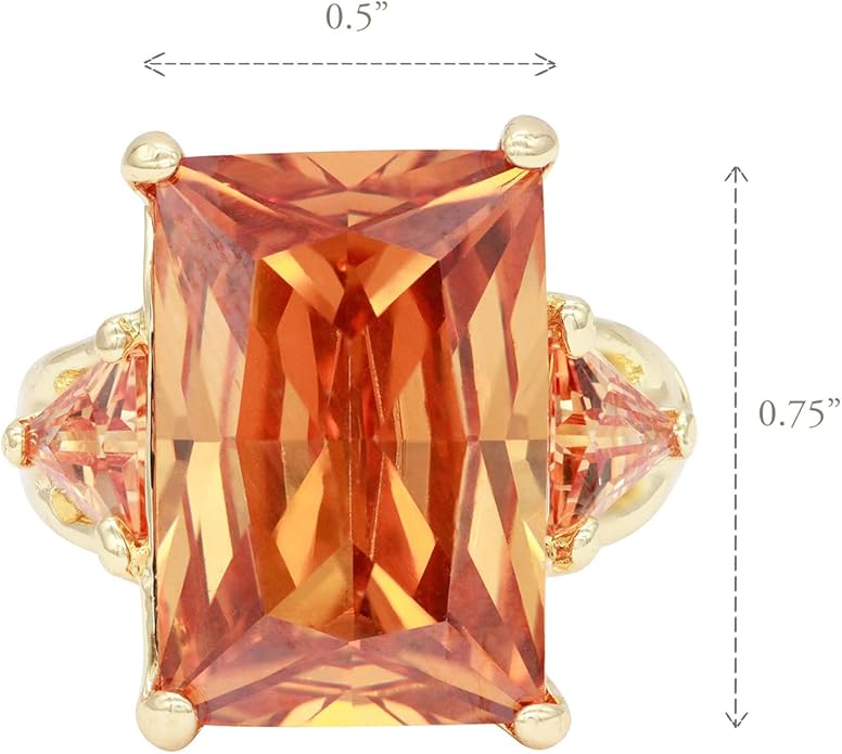 Lavencious Big Bold Radiant CZ Stones Stretch Rings for Women Size for 7-9