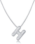 SKQIR Diamond Initial Letter Necklace for Women Bubble Gold Plated Puffy Balloon Alphabet Crystal Zircon Pendant Name Necklace Dainty Charms Trendy Jewelry Gift for Women