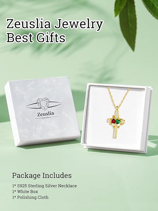 Valentine's Day Gifts for Wife 925 Sterling Silver Double Birthstone Pendant Necklaces I Love You for Always and Forever Necklace Anniversary Birthday Gifts for Wife Girlfriend Mom Her