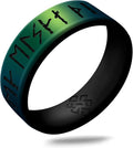 Knot Theory Viking Silicone Ring - I Love You in Rune Characters Breathable Comfort Fit - Valentine's Engagement Mens Wedding Band