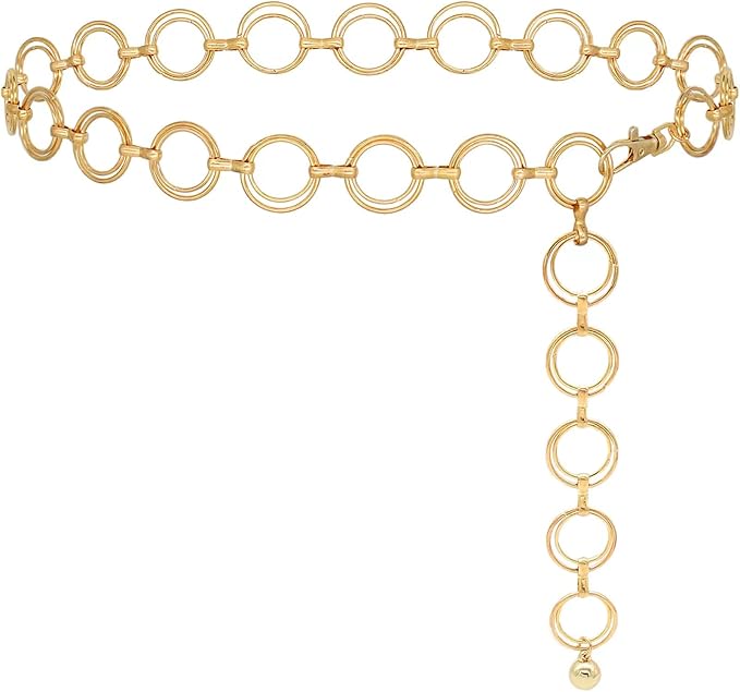 Women's Chain Belt Metal Waist Belt Chunky Belly Link Belt