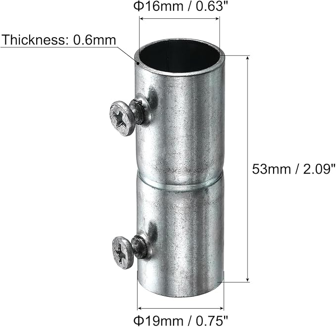 uxcell EMT Coupling, 16mm EMT Set Screw Coupling Conduit Fittings 53mm Length - Image 2