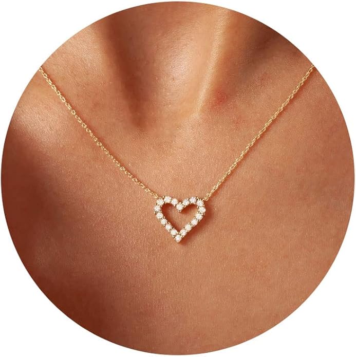 14K Gold Plated Dainty Pendant Butterfly Bead Boot Bee Baseball Flower Compass Airplane Heart Hummingbird Tree Necklace Simple Jewelry Gift for Women