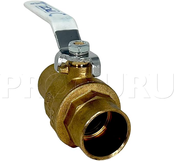 1-Pack 1-1/4 Inch Sweat Heavy Duty Brass Ball Valve, Full Port, 600 WOG - Image 3