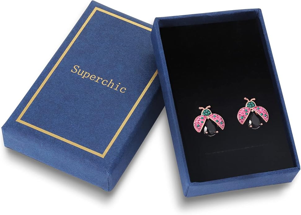 Superchic Ladybug Pendant Necklace Cute Cubic Zirconia with floating Crystals for Women Halloween Party Birthday Gifts